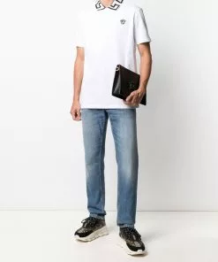 Versace Greca-trim Medusa-plaque polo shirt