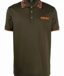 Versace logo-embroidered polo shirt