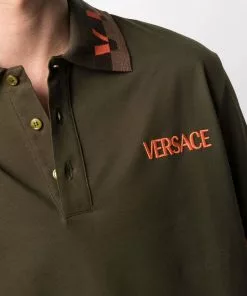 Versace Logo embroidered polo shirt 11 Versace logo-embroidered polo shirt