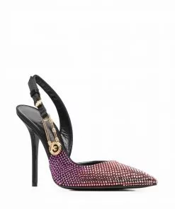 Versace Safety Pin crystal-embellished pumps