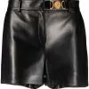 Versace Medusa-plaque leather shorts
