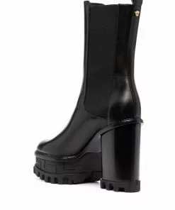 Versace platform-sole block-heel boots