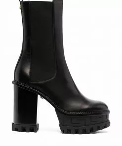 Versace platform-sole block-heel boots