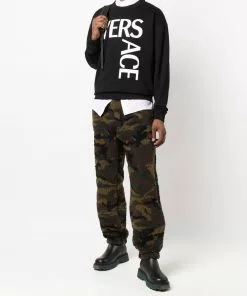 Versace camouflage fleece trousers