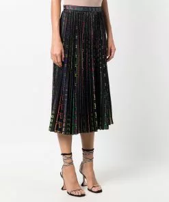 Versace Greca-pattern pleated skirt