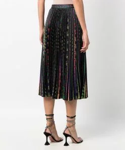 Versace Greca-pattern pleated skirt