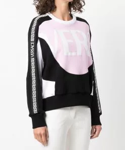 Versace Greca-pattern panelled jumper