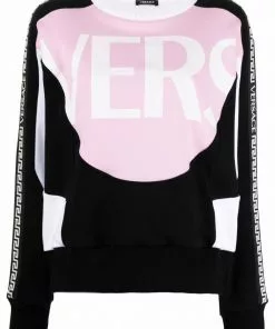 Versace Greca-pattern panelled jumper
