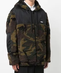 Versace camouflage fleece hooded jacket