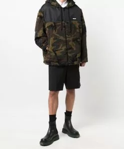 Versace camouflage fleece hooded jacket