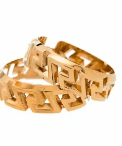 Versace Greca pattern hoop earrings