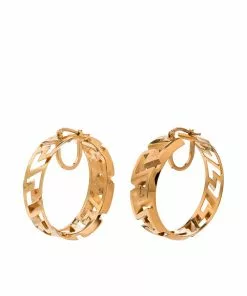 Versace Greca pattern hoop earrings