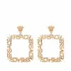 Versace Logo sculpted square hoop earrings 1 Versace logo-sculpted square hoop earrings