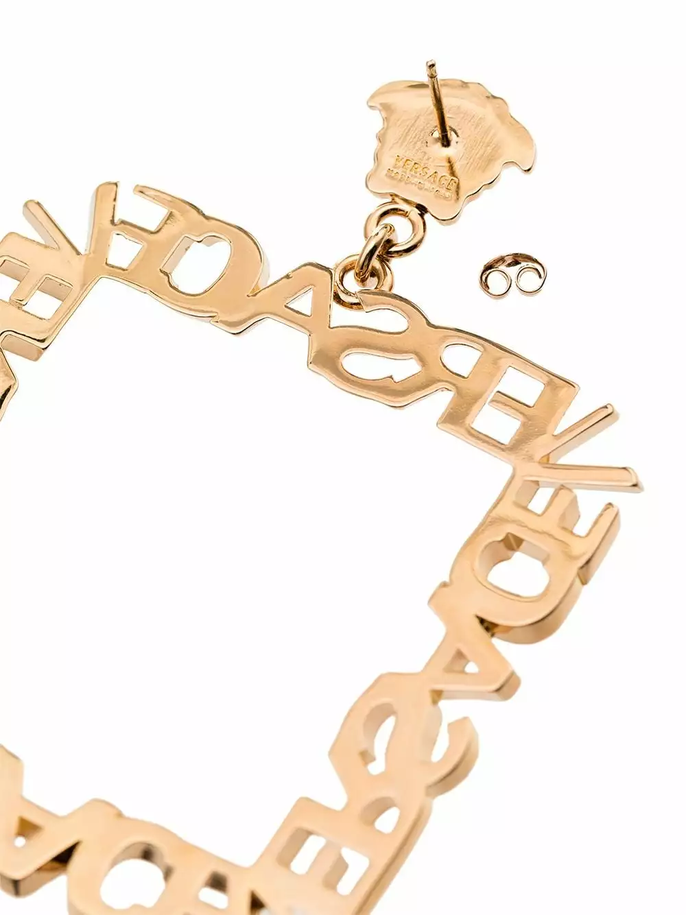 Versace Logo sculpted square hoop earrings 5 Versace logo-sculpted square hoop earrings