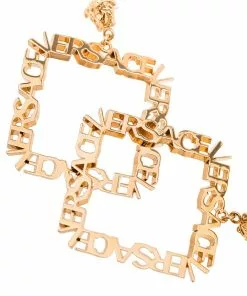 Versace Logo sculpted square hoop earrings 9 Versace logo-sculpted square hoop earrings