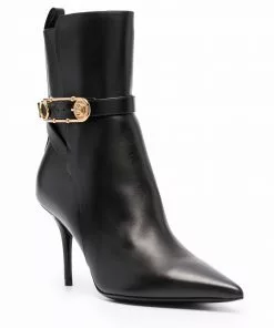 Versace Safety Pin 100mm ankle boots