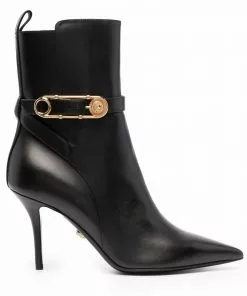 Versace Safety Pin 100mm ankle boots