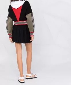 Versace patchwork logo-print hoodie