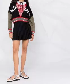 Versace patchwork logo-print hoodie