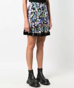 Versace baroque-pattern print pleated skirt