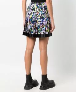 Versace baroque-pattern print pleated skirt