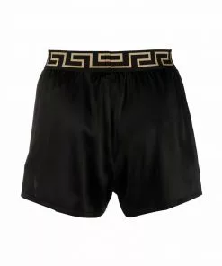 Versace Greca border silk pajama shorts