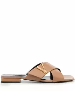 Versace logo-plaque crossover-strap sandals