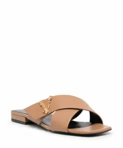 Versace logo-plaque crossover-strap sandals