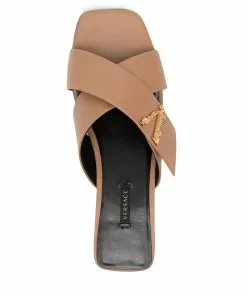 Versace logo-plaque crossover-strap sandals