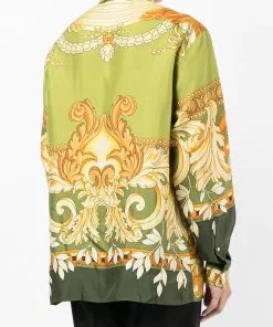 Versace Barocco-print informal silk shirt