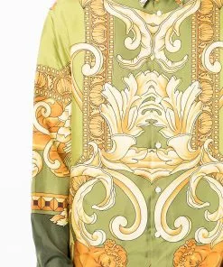 Versace Barocco-print informal silk shirt