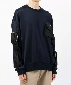 Versace multi-pocket crew-neck sweatshirt