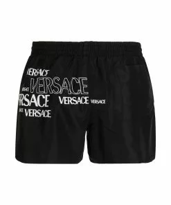 Versace Greca-trim Medusa-logo swimming trunks