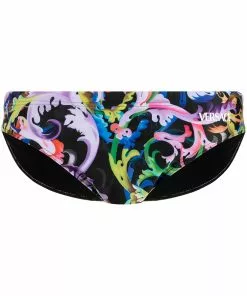 Versace logo baroque print swim trunks
