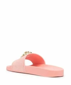 Versace Medusa-plaque open-toe slides