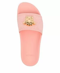 Versace Medusa-plaque open-toe slides