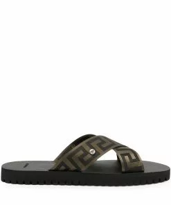 Versace Greca-pattern crossover-strap sandals