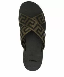 Versace Greca pattern crossover strap sandals 9 Versace Greca-pattern crossover-strap sandals
