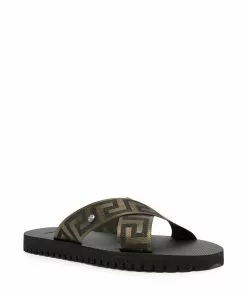 Versace Greca-pattern crossover-strap sandals