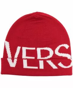 Versace intarsia-logo wool beanie