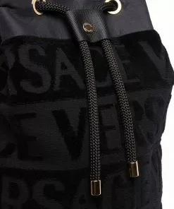 Versace jacquard-logo bucket bag
