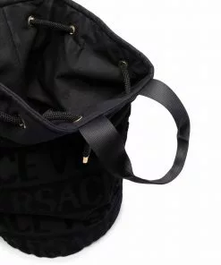 Versace jacquard-logo bucket bag