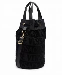 Versace jacquard-logo bucket bag