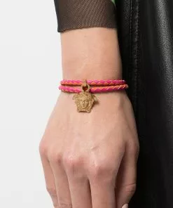 Versace Medusa Head leather bracelet