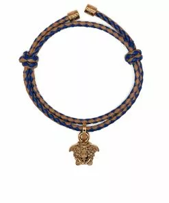 Versace Medusa head charm braided bracelet