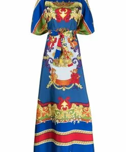 Versace Barocco-print silk beach dress