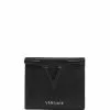 Versace logo debossed leather bi-fold wallet