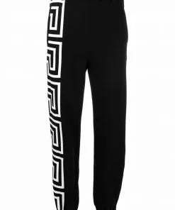Versace Greca-trim print straight track pants