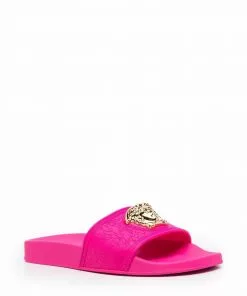 Versace Medusa head plaque open toe slides 7 Versace Medusa-head plaque open-toe slides