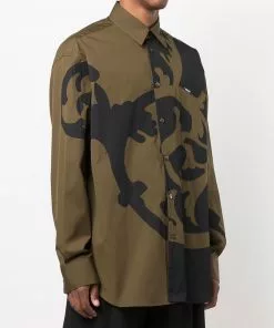 Versace Barocco-motif poplin shirt